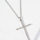 Micro Pave Set Rhinestone Cross Pendant Necklace