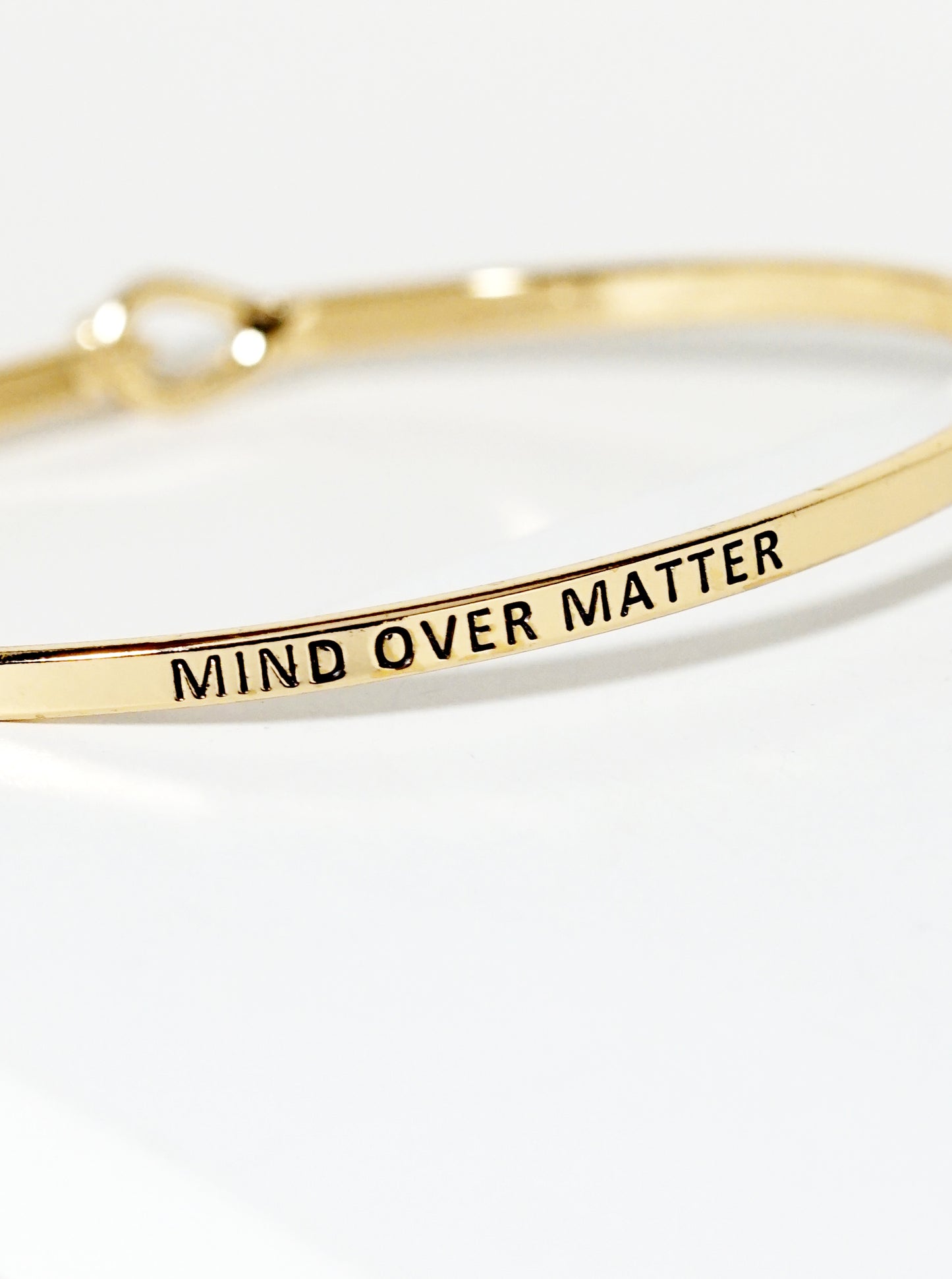 Mind Over Matter Engraved Inspirational Bangle Bracelet