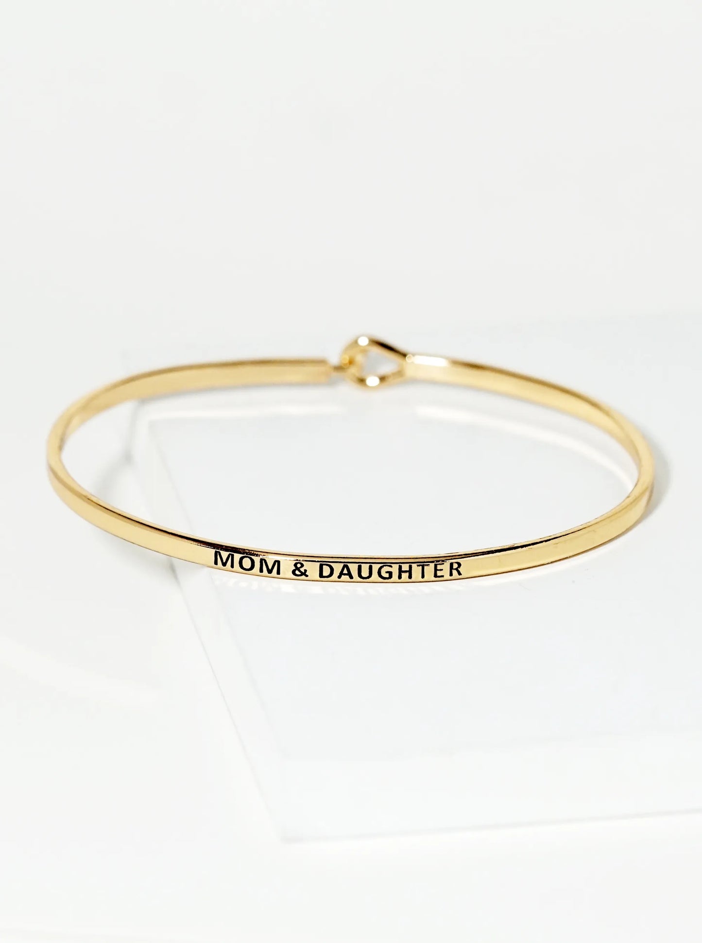 Mom And Daughter Engraved Inspirational Bangle Bracelet