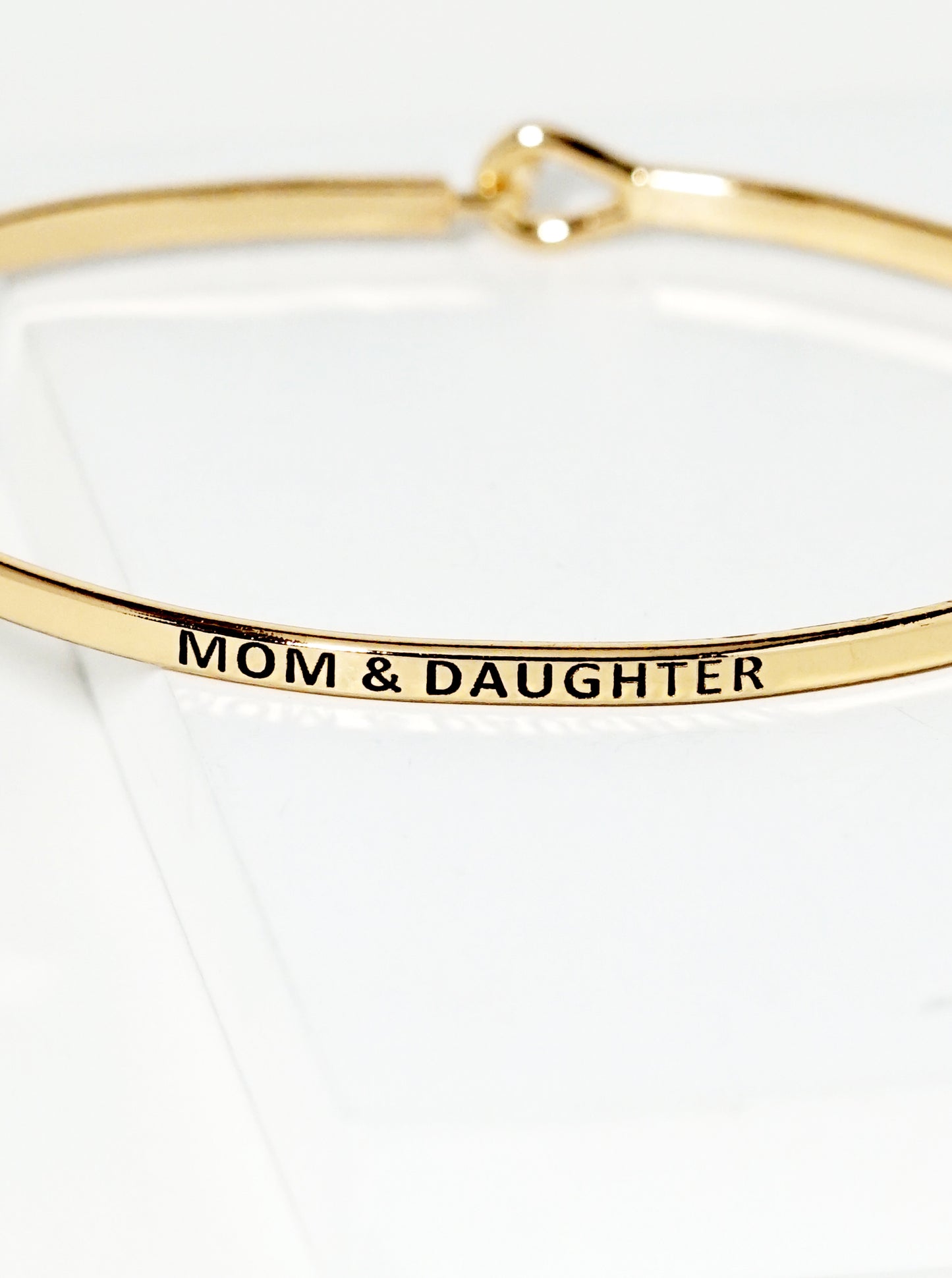 Mom And Daughter Engraved Inspirational Bangle Bracelet