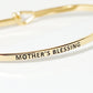 Mother Is Blessing Engraved Inspirational Bangle Bracelet