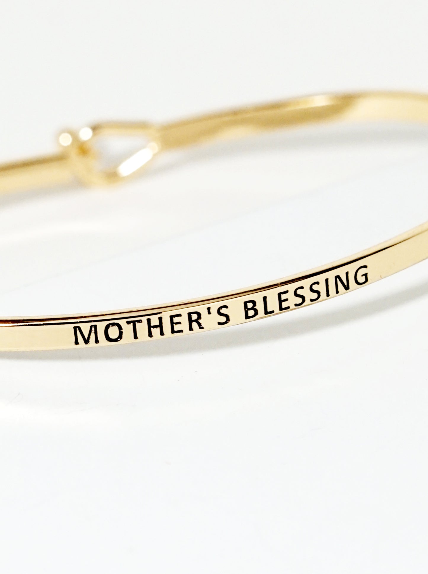Mother Is Blessing Engraved Inspirational Bangle Bracelet