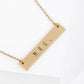 Mrs Engraved Horizontal Bar Pendant Necklace