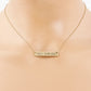 Music Is My Life Engraved Horizontal Bar Pendant Necklace