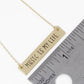 Music Is My Life Engraved Horizontal Bar Pendant Necklace