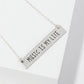 Music Is My Life Engraved Horizontal Bar Pendant Necklace