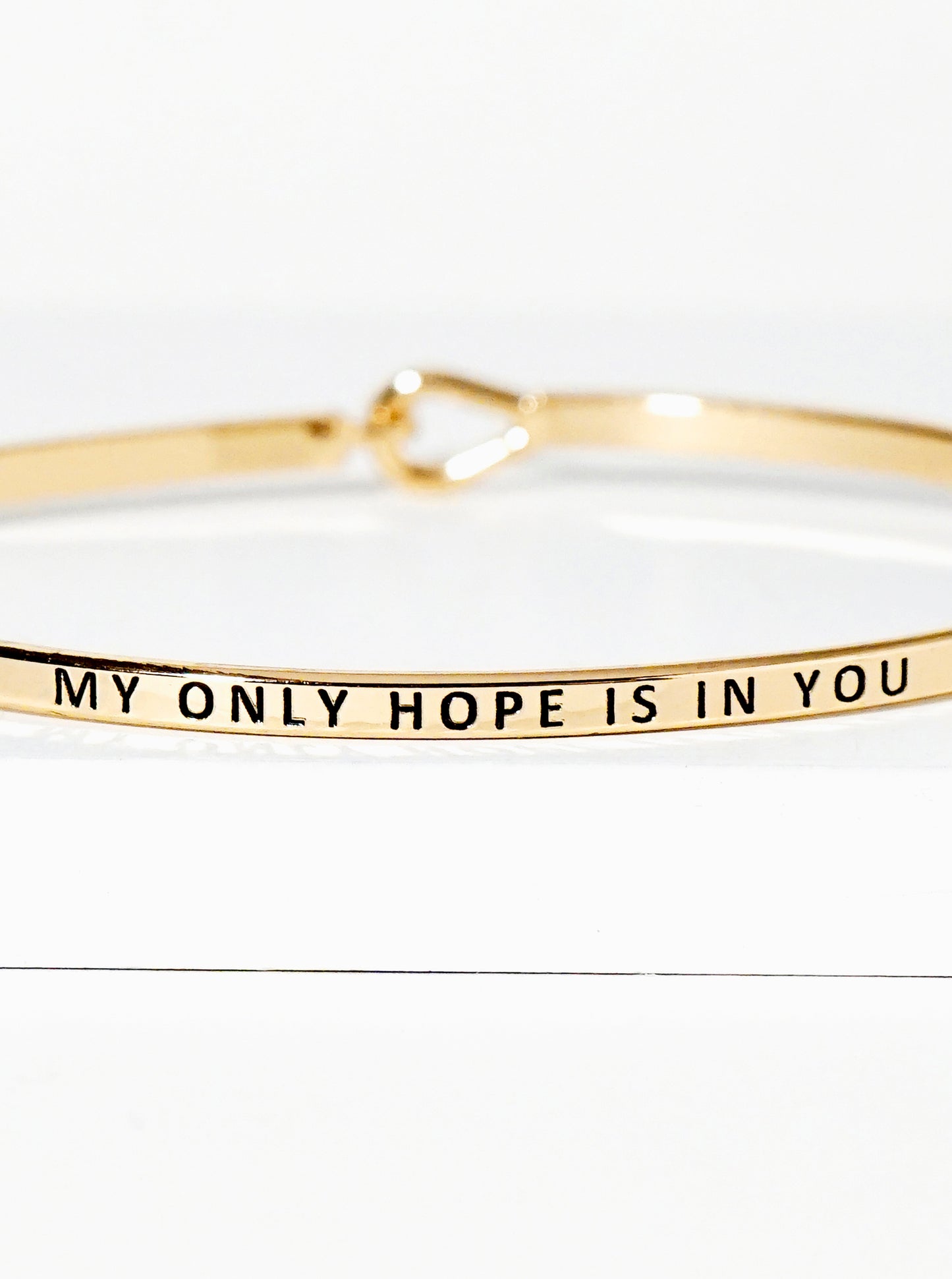 My Only Hope Is In You Engraved Inspirational Bangle Bracelet