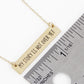 My Story Is Not Over Yet Engraved Horizontal Bar Pendant Necklace