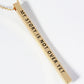 My Story Is Not Over Yet Engraved Vertical Bar Pendant Inspirational Necklace