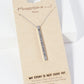 My Story Is Not Over Yet Engraved Vertical Bar Pendant Inspirational Necklace