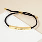 Namaste Engraved 18K Gold Dipped Curved Brass Tube Bar Adjustable Pull Tie Bracelet