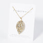 Nature Inspired Crystal Pave Leaf Pendant Necklace
