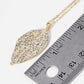 Nature Inspired Crystal Pave Leaf Pendant Necklace