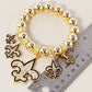 New Orleans Saints Fleur De Lis Rhinestone Stretch Bracelet