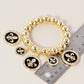 New Orleans Saints Fleur De Lis Rhinestone Stretch Bracelet