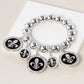 New Orleans Saints Fleur De Lis Rhinestone Stretch Bracelet