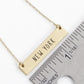New York Engraved Horizontal Bar Pendant Necklace