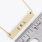 OMG Engraved Horizontal Bar Pendant Necklace