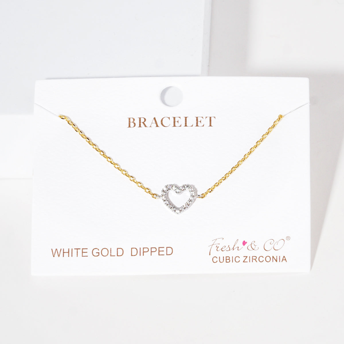 Pave Heart Charm Bracelet — PB1984
