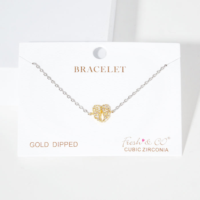 Pave Clover Charm Bracelet — PB1986