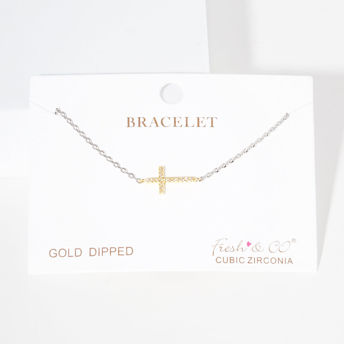 Pave Cross Charm Bracelet — PB1989