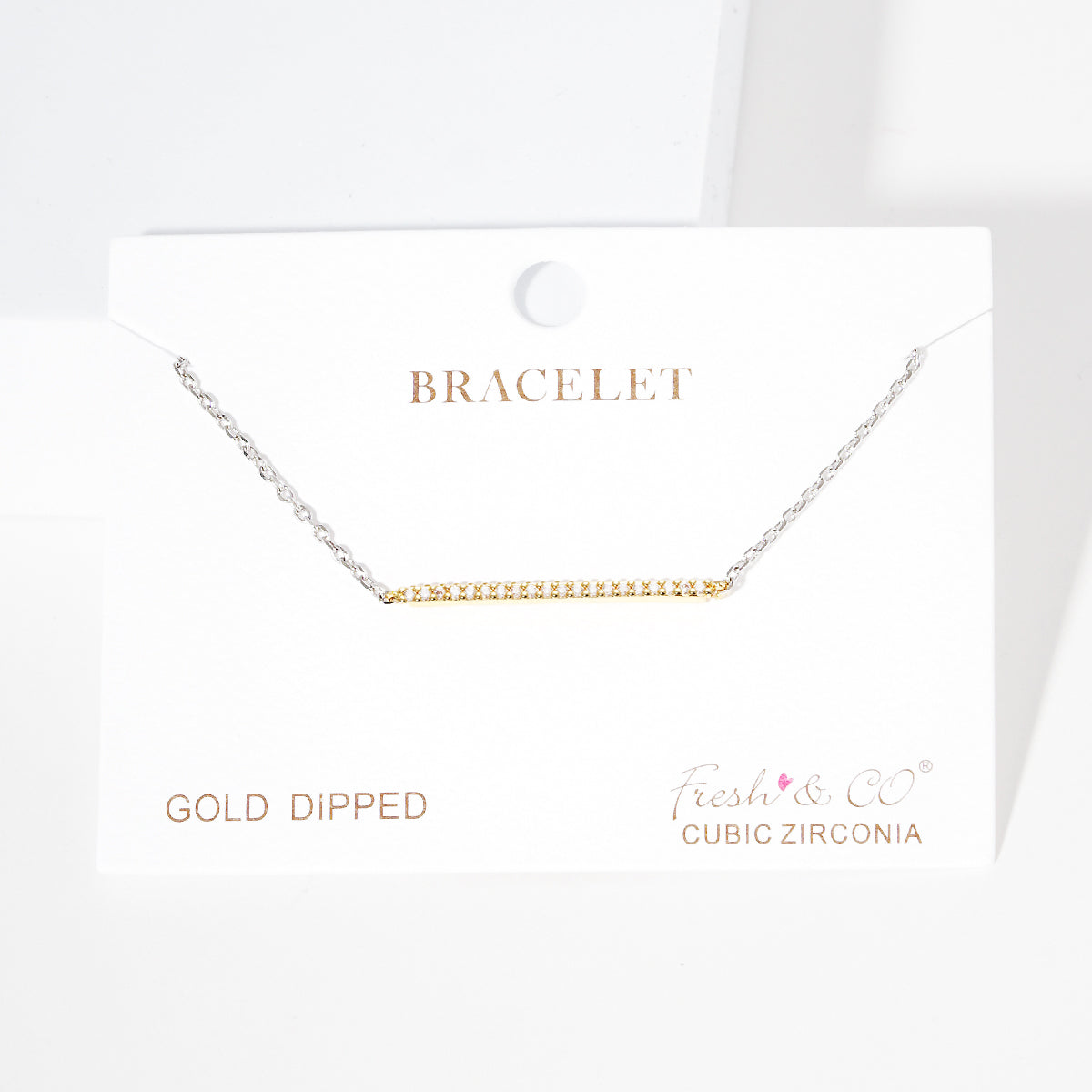 Pave Bar Charm Bracelet — PB1991