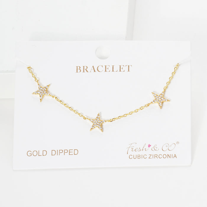 Pave Star Station Bracelet — PB2281