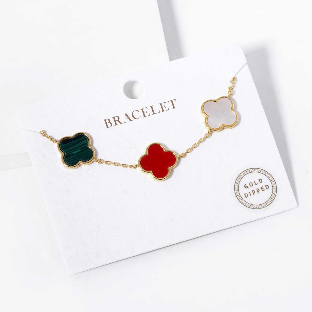 Enamel Clover Station Bracelet — PB2439
