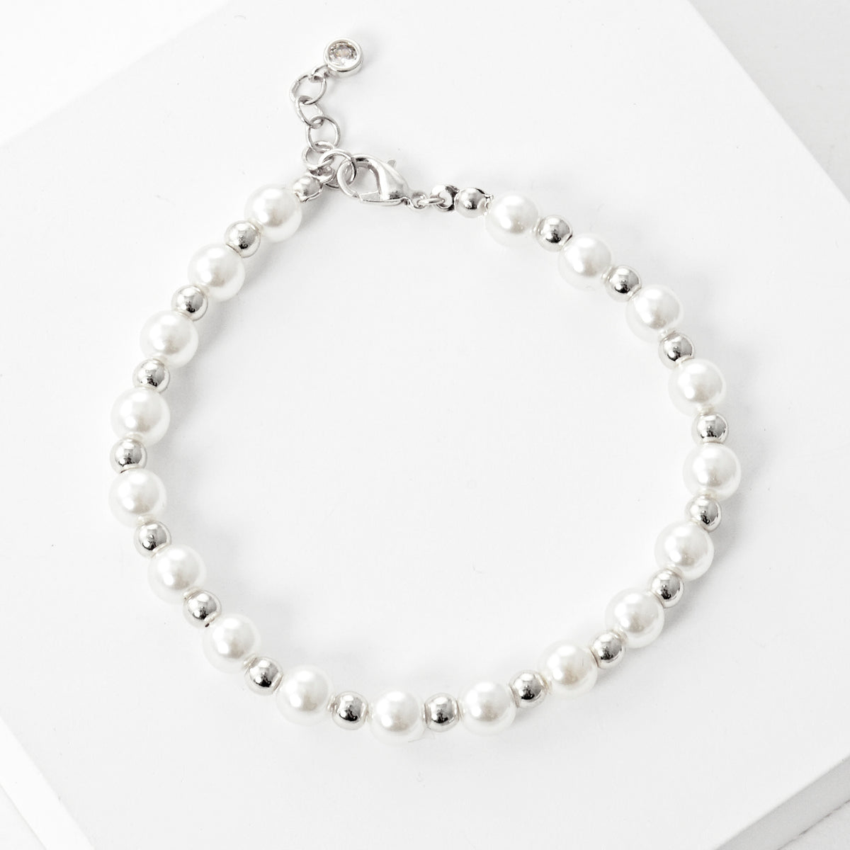 Metal Bead and Pearl Bracelet — PB2806