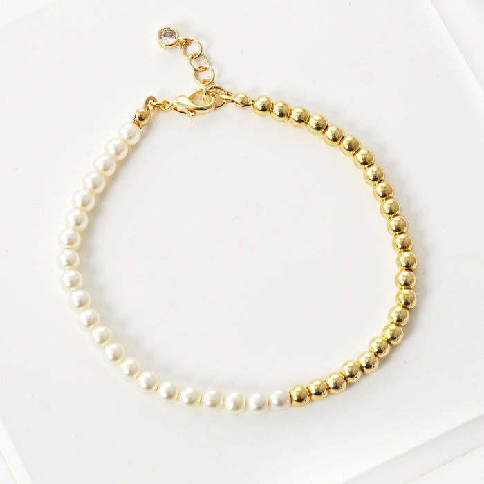 Half Pearl Half Bead Bracelet — PB2818
