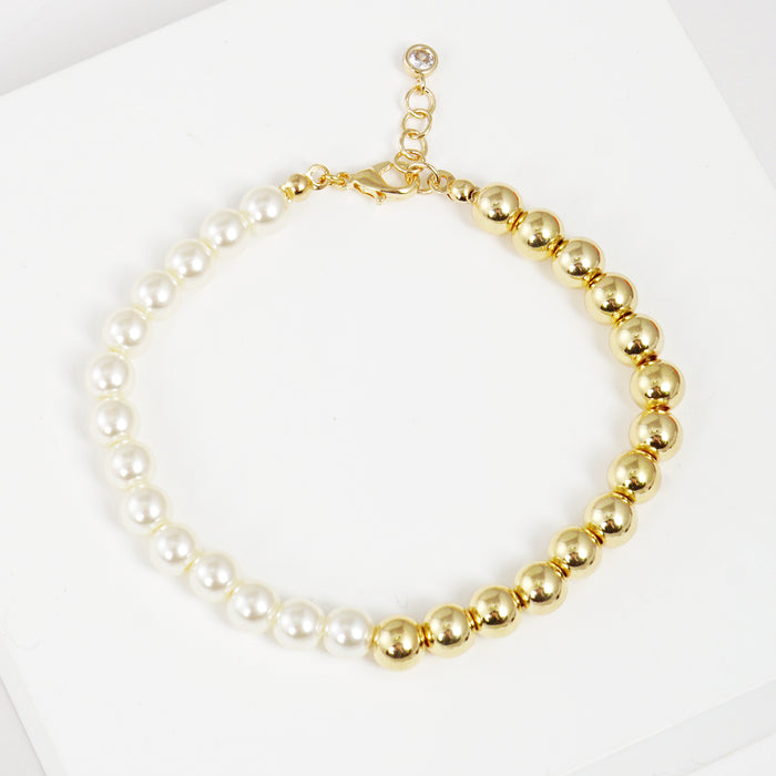 Half Pearl Half Bead Bracelet — PB2819