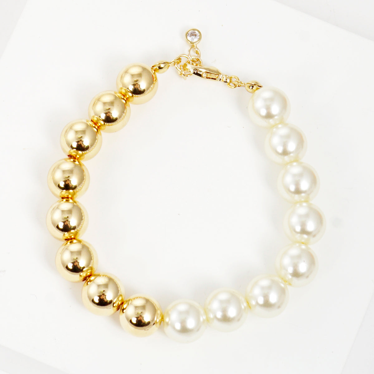 Chunky Half Pearl Half Bead Bracelet — PB2821