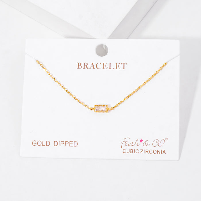 Colored Solitaire Stone Station Bracelet — PB2858