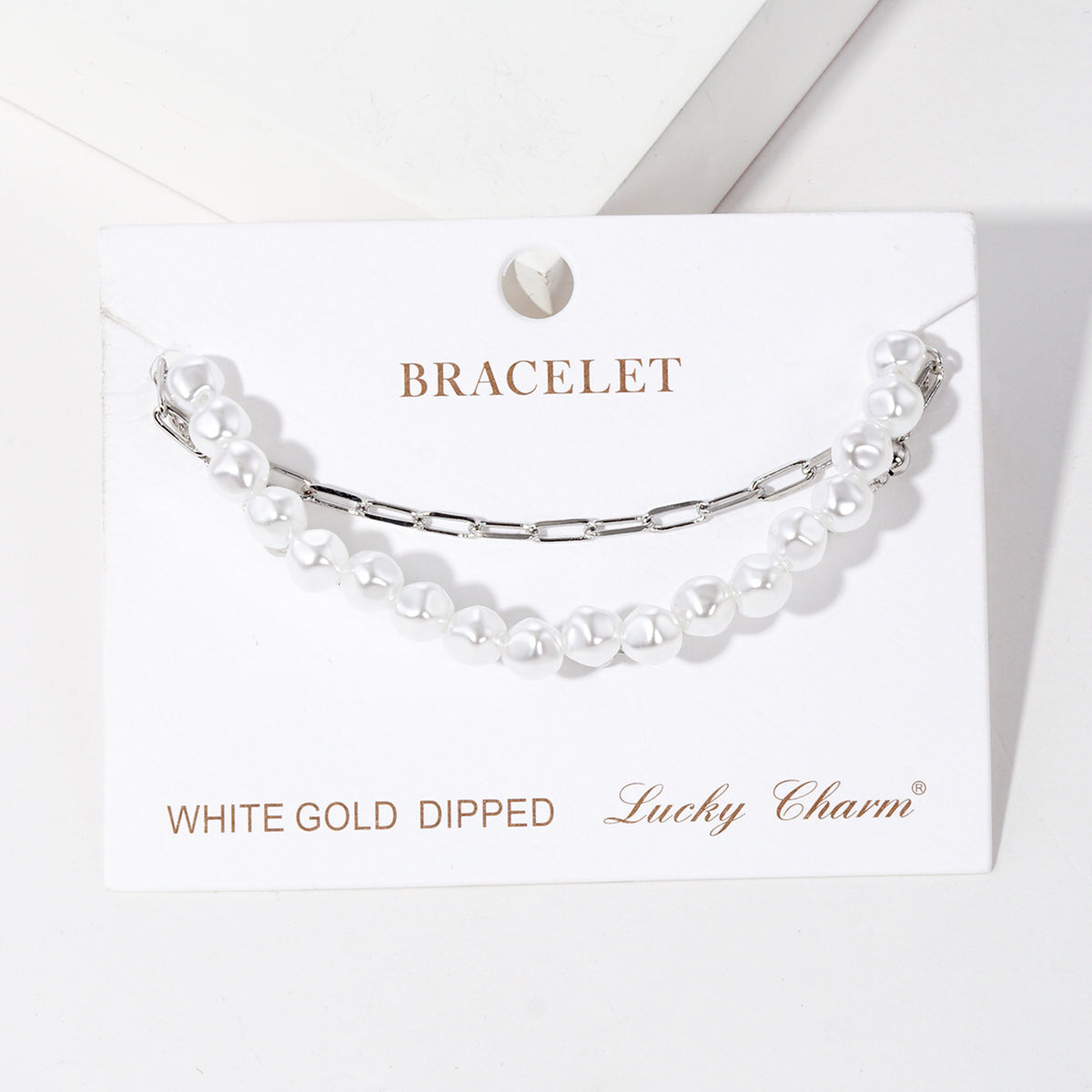 Pearl and Chain Layered Bracelet — PB2874