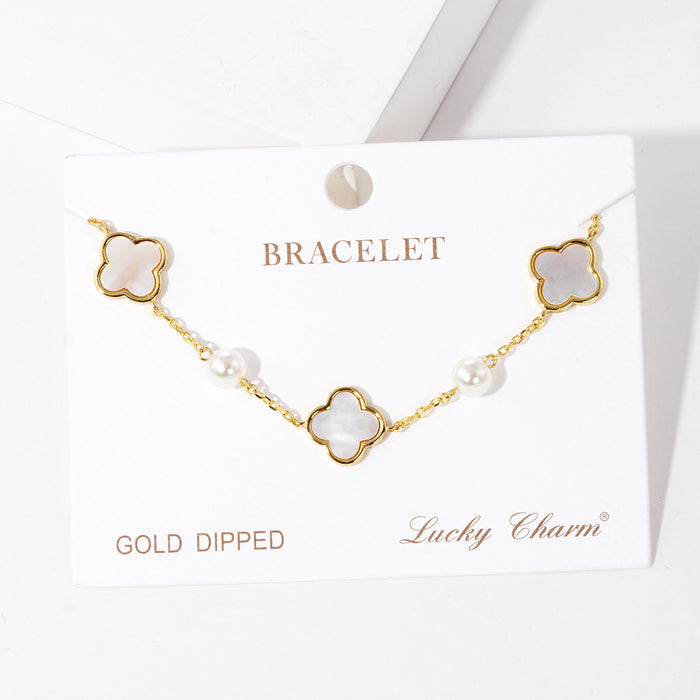 Enamel Clover Station Bracelet — PB2898