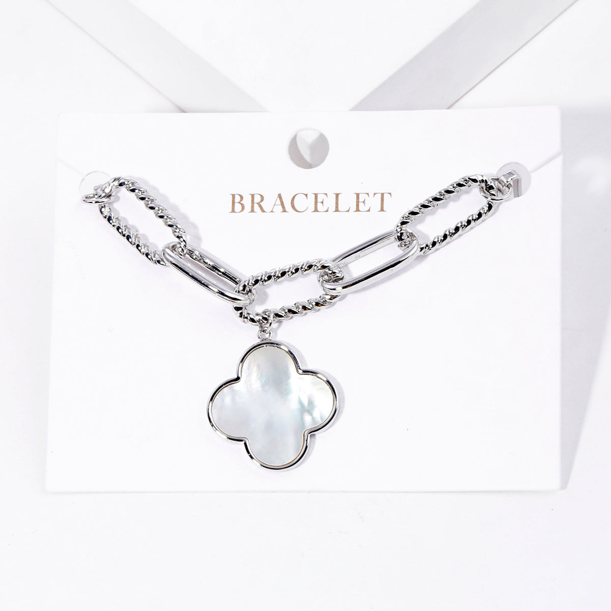 Enamel Clover Paperclip Chain Bracelet — PB2899