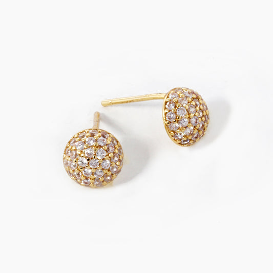 Gold Plated Dome Stud Earrings