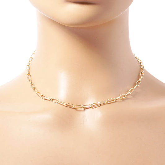 Delicate Paperclip Link Chain Necklace