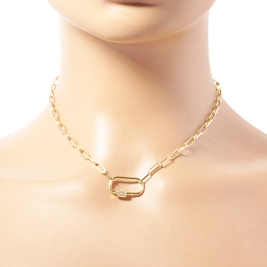 Gold Filled Carabiner Chain Necklace