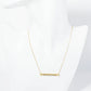 Peace Love Happiness Engraved 18K Gold Dipped Horizontal Brass Bar Pendant Inspirational Necklace