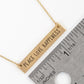 Peace Love Happiness Engraved Horizontal Bar Pendant Necklace