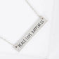 Peace Love Happiness Engraved Horizontal Bar Pendant Necklace