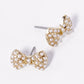 Crystal Pave 10mm Ribbon Bow Stud Earrings
