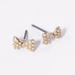 Crystal Pave 6mm Ribbon Bow Stud Earrings