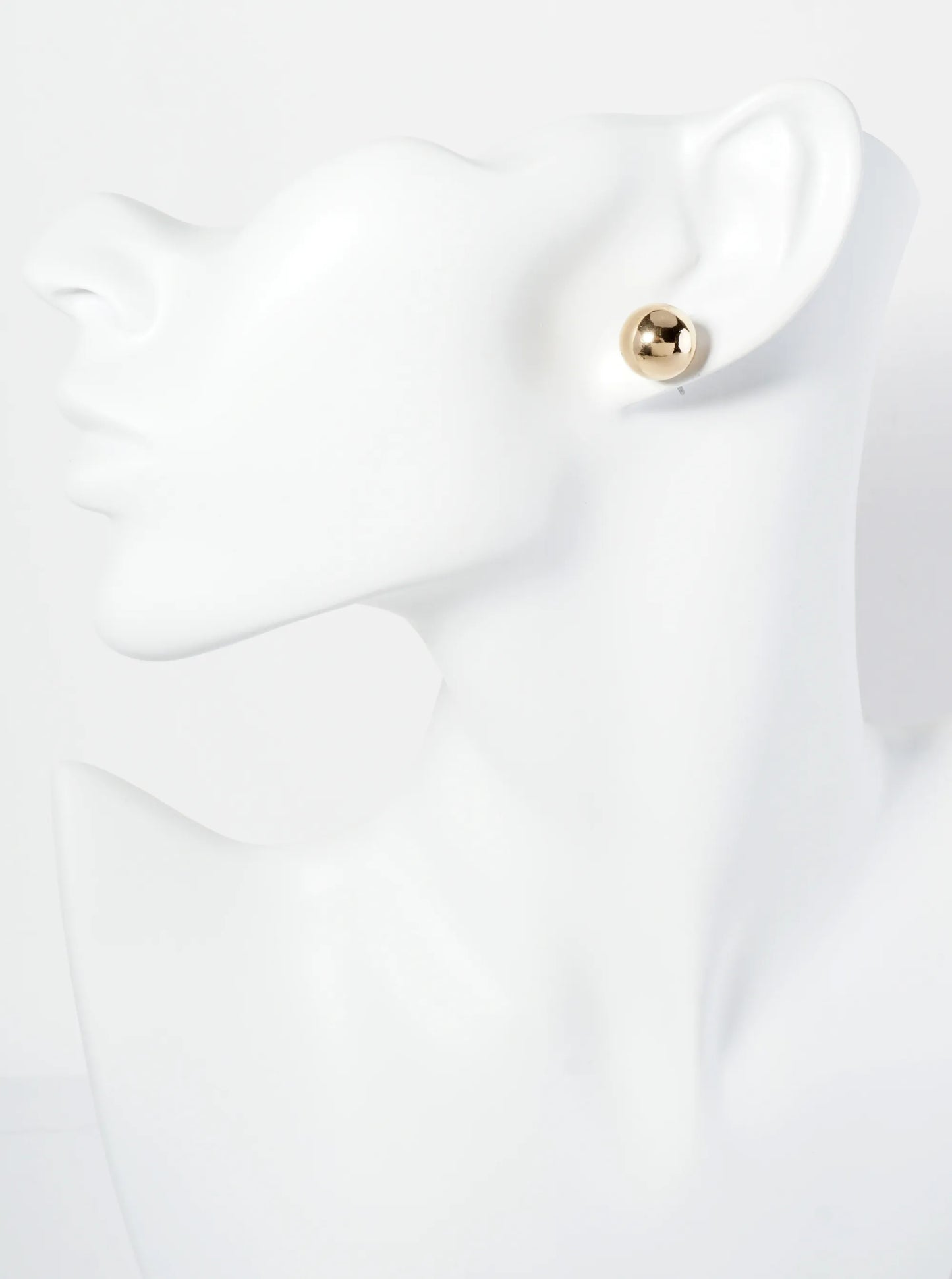 Polished Metal 12mm Brass Ball Stud Earrings