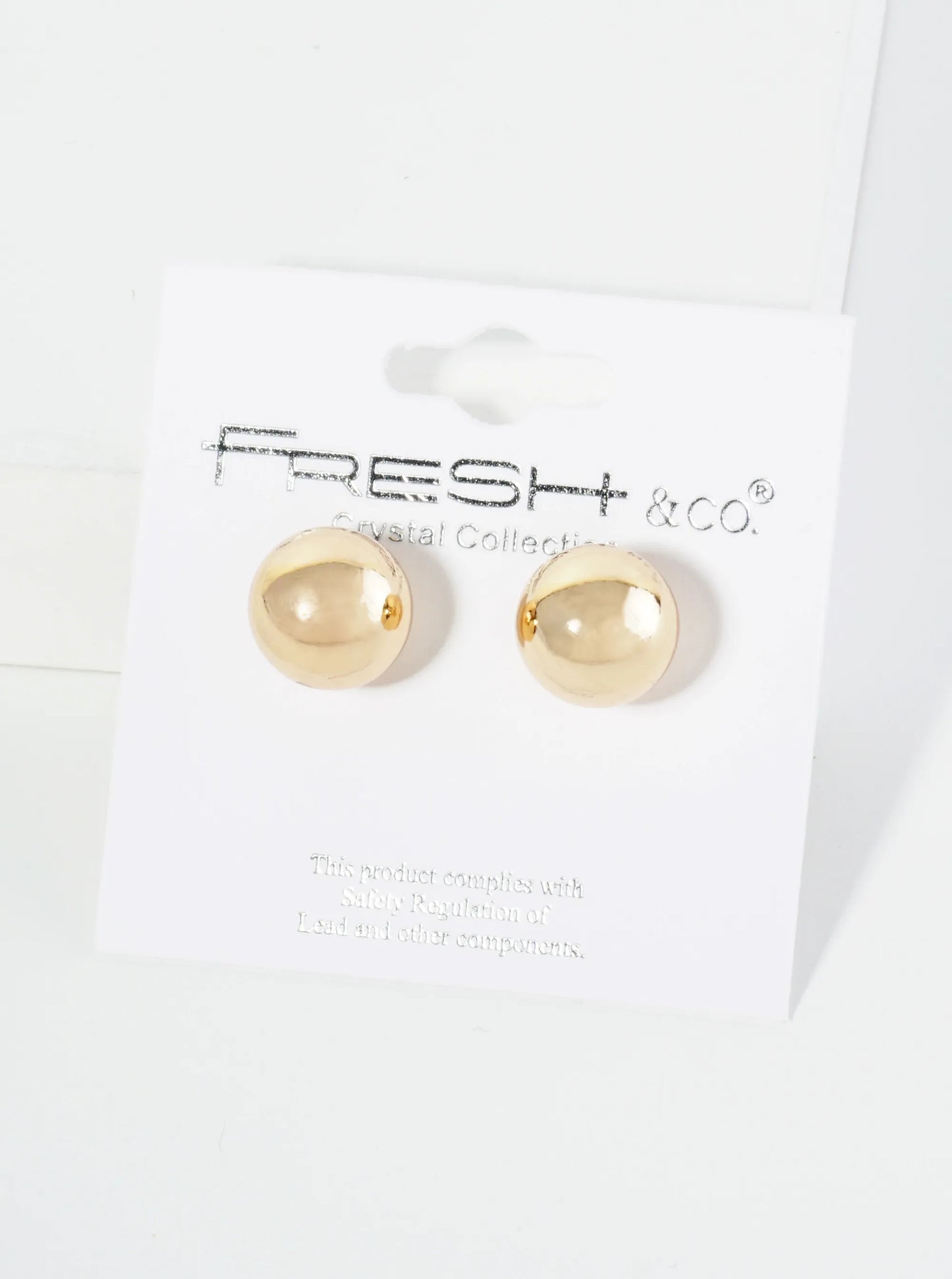 Polished Metal 12mm Brass Ball Stud Earrings