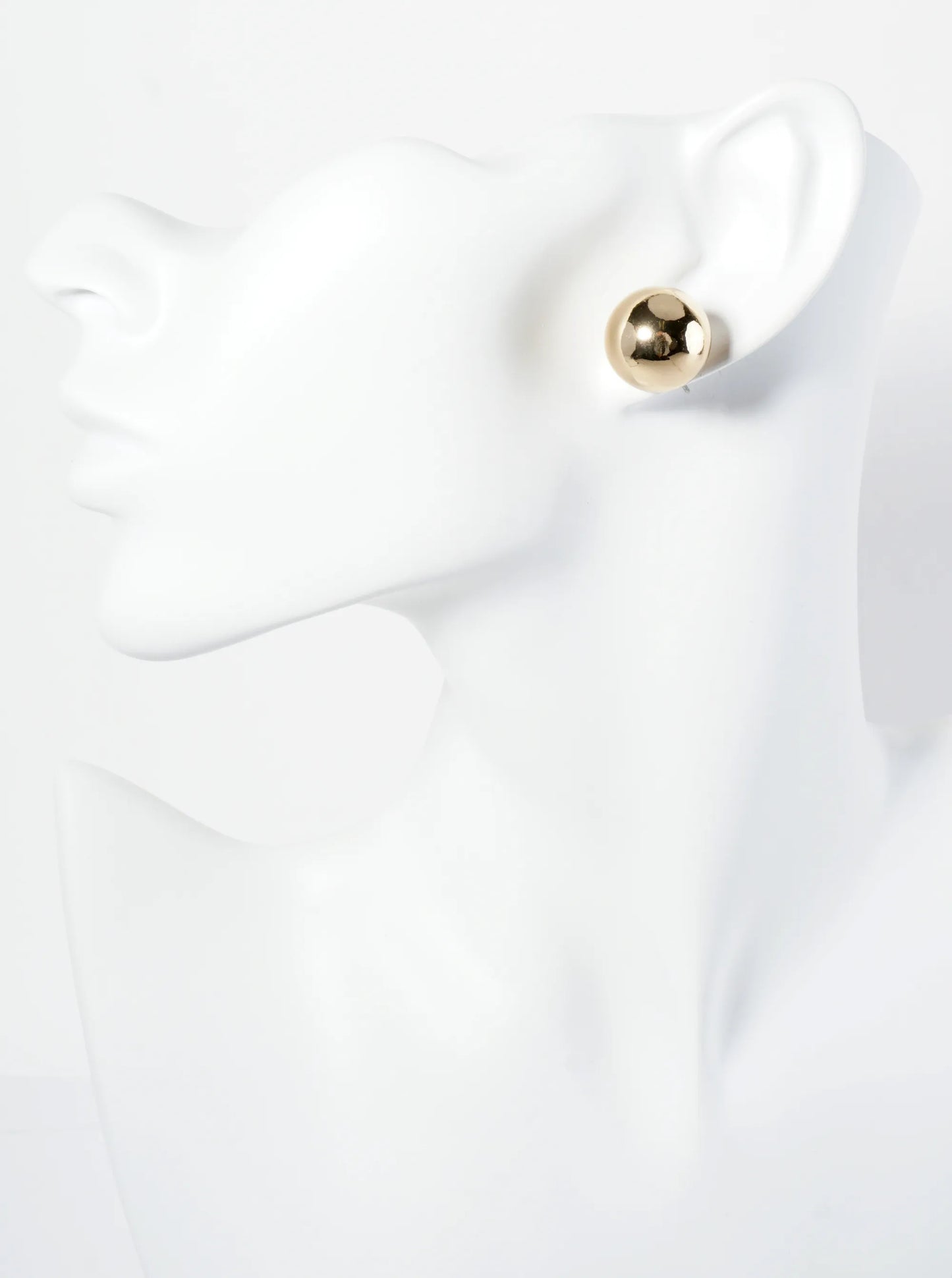 Polished Metal 16mm Brass Ball Stud Earrings