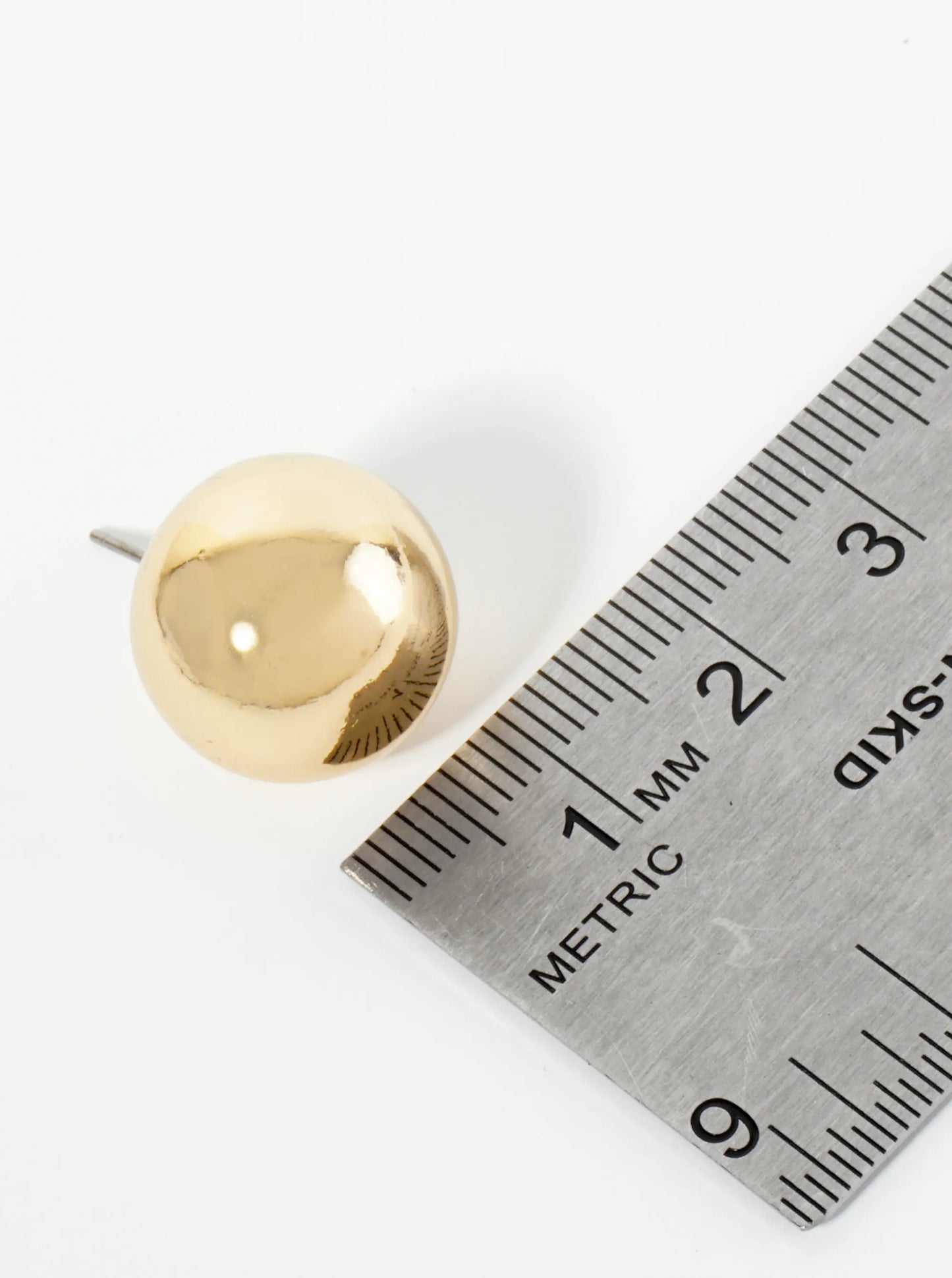 Polished Metal 16mm Brass Ball Stud Earrings