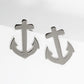 Polished Metal 17mm Anchor Nautical Stud Earrings