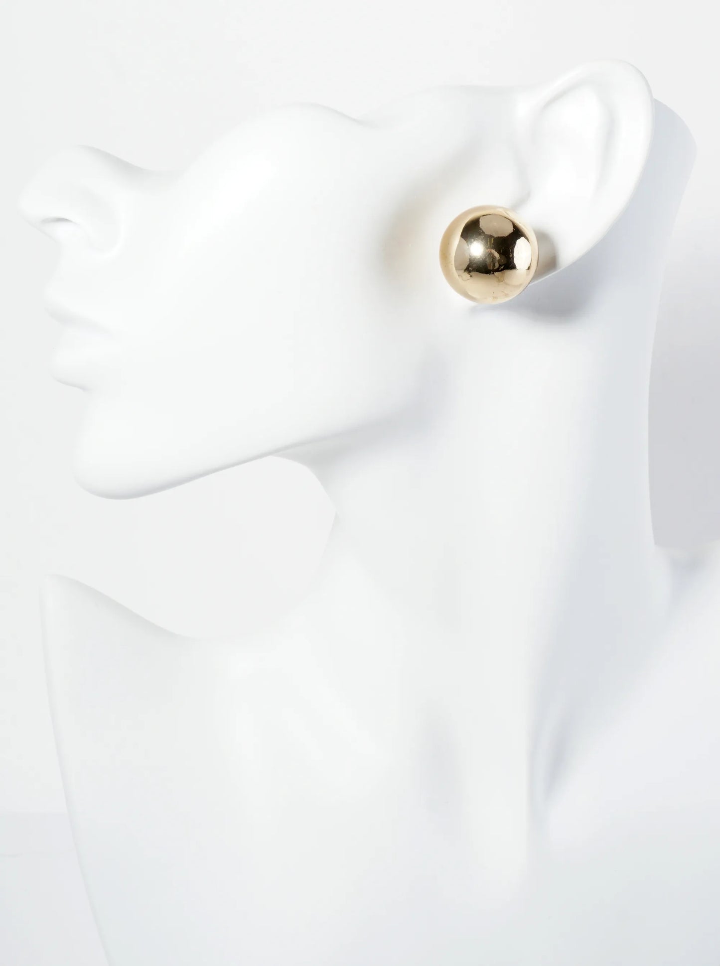 Polished Metal 20mm Brass Ball Stud Earrings